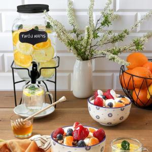 Słój szklany 4L z kranikiem na stojaku 4642