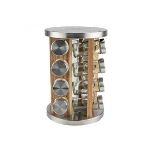 Stojak na przyprawy obrotowy 16 El. bambusowy 5410