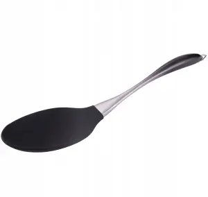 Łyżka owalna stalowa silikonowa kuchenna 34,5 cm