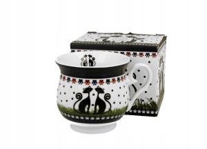 Kubek porcelanowy z uchem baryłka kubas Retro Indigo 1 Duo Etno 500 ml 4332