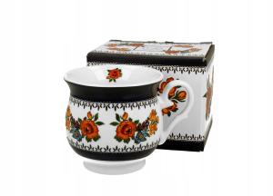 Kubek porcelanowy z uchem baryłka kubas Retro Indigo 2 Duo Etno 500 ml 4363