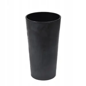 Doniczka wysoka LILIA 36 cm donica okrągła beton czarny + wkład 5350