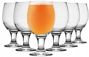 Szklanki na nóżce pokale kufle kieliszki do piwa komplet 6 sztuk 400ml 5285