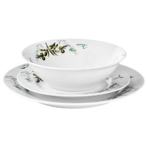 Serwis obiadowy 18 el. komplet porcelana dla 6 osób Oliwka do kuchni 2891