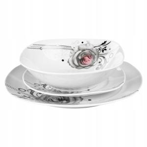 Serwis obiadowy 18 el. porcelana komplet na 6 osób Róża do kuchni 2945