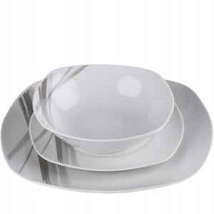 Serwis obiadowy 18 el. porcelana komplet dla 6 osób Paski do kuchni 6718