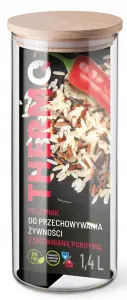 Pojemnik na żywność z drewnianą pokrywką Thermo 802121 1400 ml