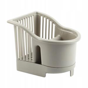 Ociekacz na sztućce 17X13cm plastikowy z podstawką prostokątny Ecru 2537