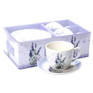 Filiżanki ze spodkami 2 szt LAWENDA 250 ml CR2-92