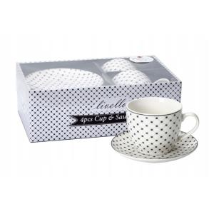 Filiżanki porcelanowe ze spodkami komplet 2 sztuk