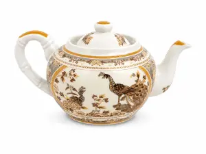 Dzbanek imbryk porcelanowy 1L pawie brązowy