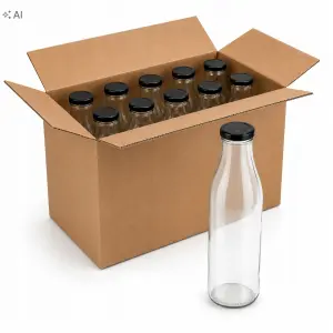 Butelka szklana 750ml na sok z zakrętką 48mm 10 szt.