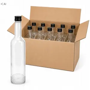 Butelka szklana 500ml kryształ z zakrętką na alkohol nalewki 10 szt.