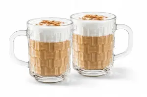 Kubki do kawy herbaty 246 ml 2 szt szklane z uchem Homeware Bricks