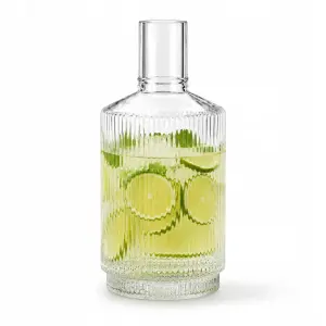 Karafka szklana 900 ml ryflowana butelka na wodę sok lemoniadę