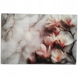 Deska do krojenia szklana z grafiką Magnolia 30x40 cm antypoślizgowa