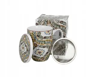 Kubek zaparzacz porcelana Estrella prezent kwiaty