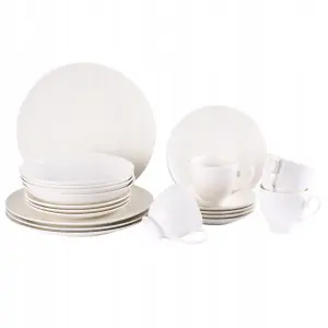 SERWIS OBIADOWY PORCELANOWY 20EL 4 OSOBY KOMPLET ZESTAW TALERZY KREMOWY