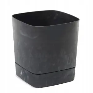Doniczka Clima Recycled Efekt Betonu+podstawka 250x250x275mm czarny beton L