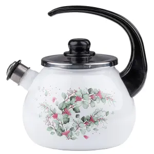 Czajnik tradycyjny stalowy emaliowany Emalia Rybnik 2,5 l biały, czarny,