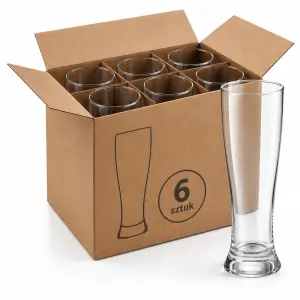 6x Szklanka do piwa 550 ml wysoka komplet szklanek zestaw pilsner
