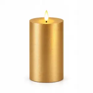 Świeczka LED 10 cm złota wkład do zniczy złoty 2 x AA 1 szt.