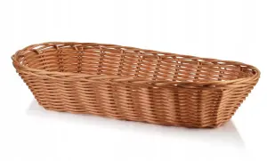 Koszyk wiklinowy owalny plecionka rattan brązowy 31x17x8cm na pieczywo 4399
