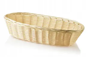 Koszyk wiklinowy owalny plecionka rattan kremowy 31x17x8cm na pieczywo 4382