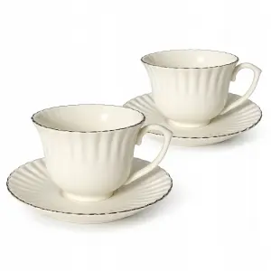 Filiżanka Livello PLISSE porcelana 250 ml 2 szt.