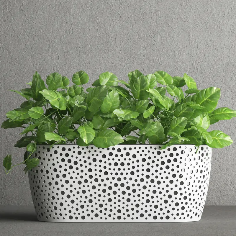 Doniczka tworzywo sztuczne biały, szary Don-Plast 27 cm x 11,5 x 11 cm