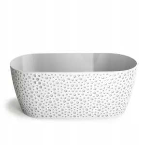 Doniczka tworzywo sztuczne biały, szary Don-Plast 31 cm x 14 x 12,5 cm