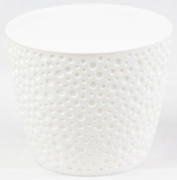 Doniczka tworzywo sztuczne biały, czerwony bratGO 13 cm x 13 x 10,9 cm