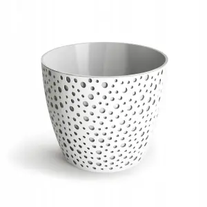 Doniczka tworzywo sztuczne biały, szary Don-Plast 13 cm x 13 x 10,9 cm