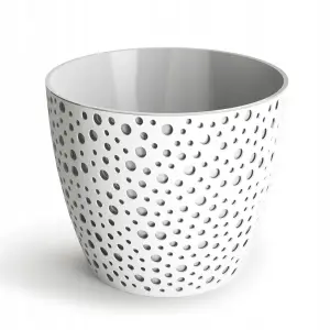 Doniczka tworzywo sztuczne biały, szary Don-Plast 17 cm x 17 x 14,5 cm