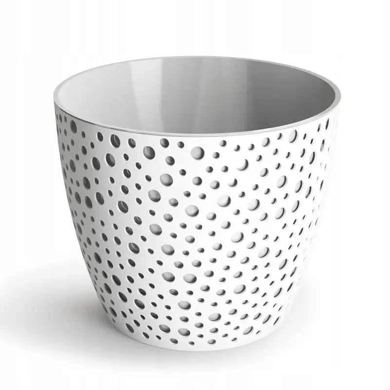 Doniczka tworzywo sztuczne biały, szary Don-Plast 17 cm x 17 x 14,5 cm