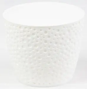 Doniczka tworzywo sztuczne biały bratGO 19 cm x 19 x 16,3 cm