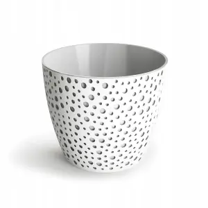 Doniczka tworzywo sztuczne biały, szary Don-Plast 19 cm x 19 x 16,3 cm