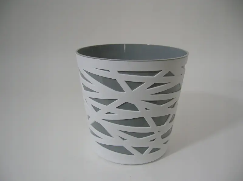 Doniczka tworzywo sztuczne biały, szary Don-Plast 15 cm x 15 x 15 cm