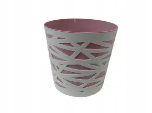 Doniczka tworzywo sztuczne biały, różowy Don-Plast 19 cm x 19 x 19 cm