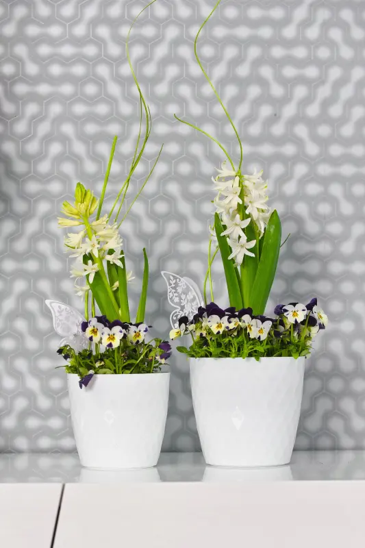 Osłonka 18,5 x 20 cm tworzywo sztuczne biały DONICZKA 20CM BIAŁA CRISTAL