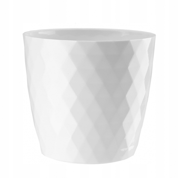 Osłonka 18,5 x 20 cm tworzywo sztuczne biały DONICZKA 20CM BIAŁA CRISTAL