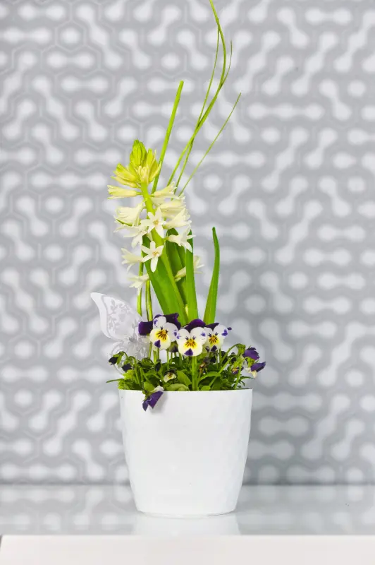 Osłonka 23,5 x 25 cm tworzywo sztuczne biały DONICZKA 25CM BIAŁA CRISTAL