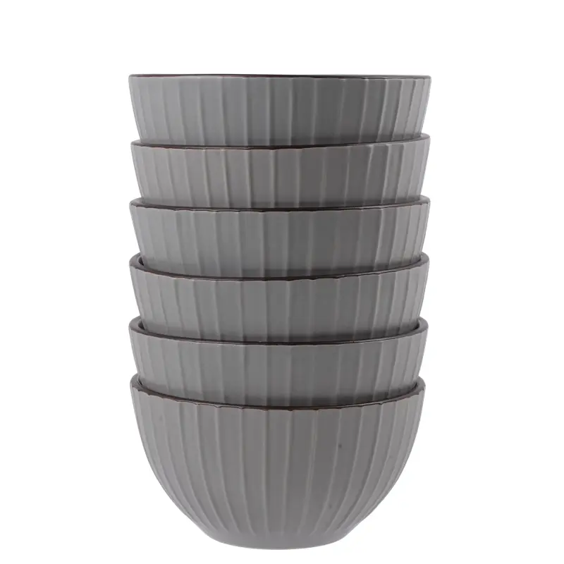 Serwis obiadowy ceramiczny Prima Deco BRENTA MATTE szary 18 el. 6 osób