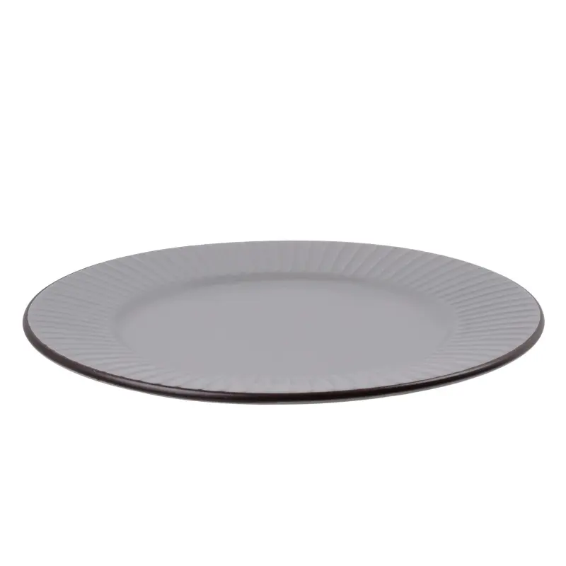 Serwis obiadowy ceramiczny Prima Deco BRENTA MATTE szary 18 el. 6 osób