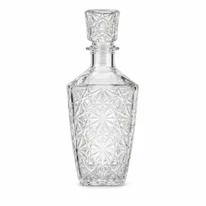Karafka szklana 500 ml z ozdobnym korkiem, geometryczny wzór
