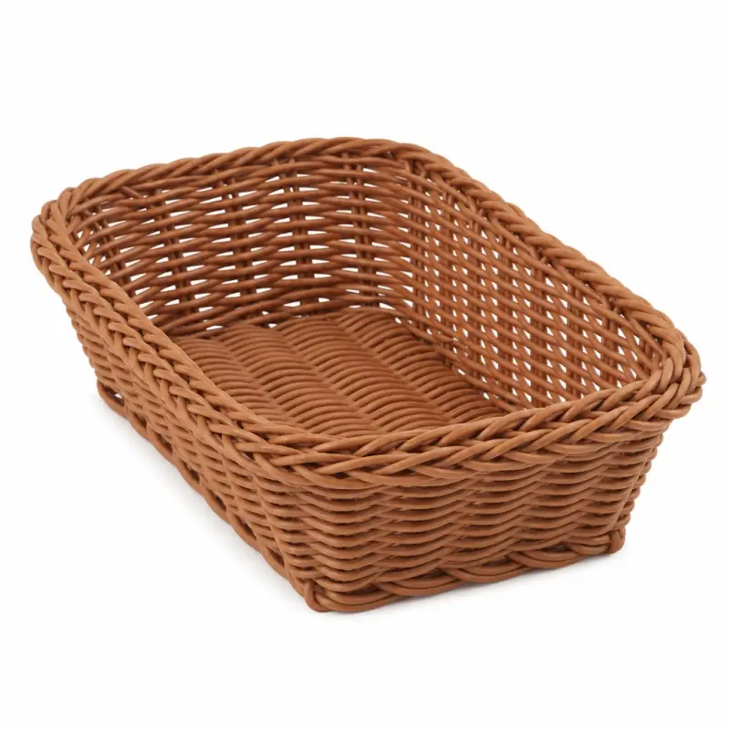 Koszyk na pieczywo brązowy prostokątny 23,5 × 16 cm z tworzywa