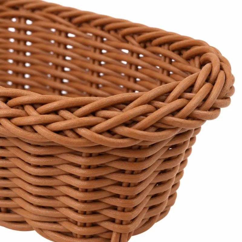 Koszyk na pieczywo brązowy prostokątny 23,5 × 16 cm z tworzywa