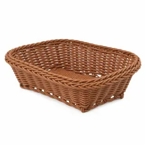 Koszyk na pieczywo brązowy pleciony 26 × 19 × 8 cm