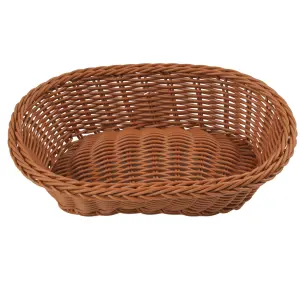 Koszyk na pieczywo owalny brązowy 23 × 16 cm z tworzywa