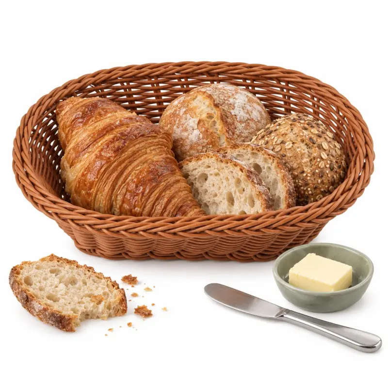 Koszyk na pieczywo owalny brązowy 23 × 16 cm z tworzywa